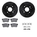 Dynamic Friction Co 8512-58008, Rotors-Drilled and Slotted-Black w/ 5000 Advanced Brake Pads incl. Hardware, Zinc Coated 8512-58008